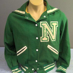 Vintage Kaye Bros. Green Custom Letterman Jacket Wool